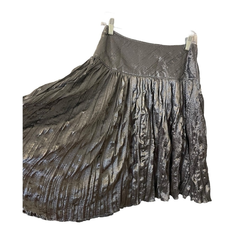 Handmade Dark Silver A-Line Swing Skirt Sz 4 Punk Rave Goth - Picture 3 of 5